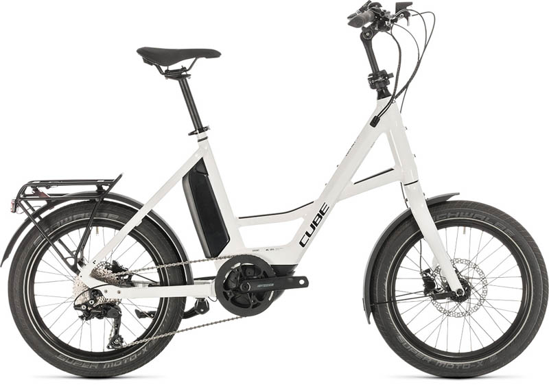 Cube 20" Compact Sport Hybrid Urban Pedelec 10-Gang Kette 500Wh 13,4 Ah Unisexfahrrad 10 Gang Kettenschaltung weiss