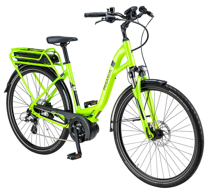 Pegasus Solero E8 Bosch E-Bike / Pedelec 8-Gang Kettenschaltung 11 Ah Damenfahrrad 8 Gang Kettenschaltung hellgrün Bosch