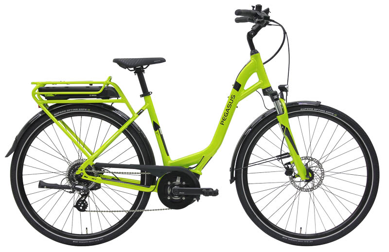 Pegasus Solero E8 Bosch E-Bike / Pedelec 8-Gang Kettenschaltung 11 Ah Damenfahrrad 8 Gang Kettenschaltung hellgrün Bosch