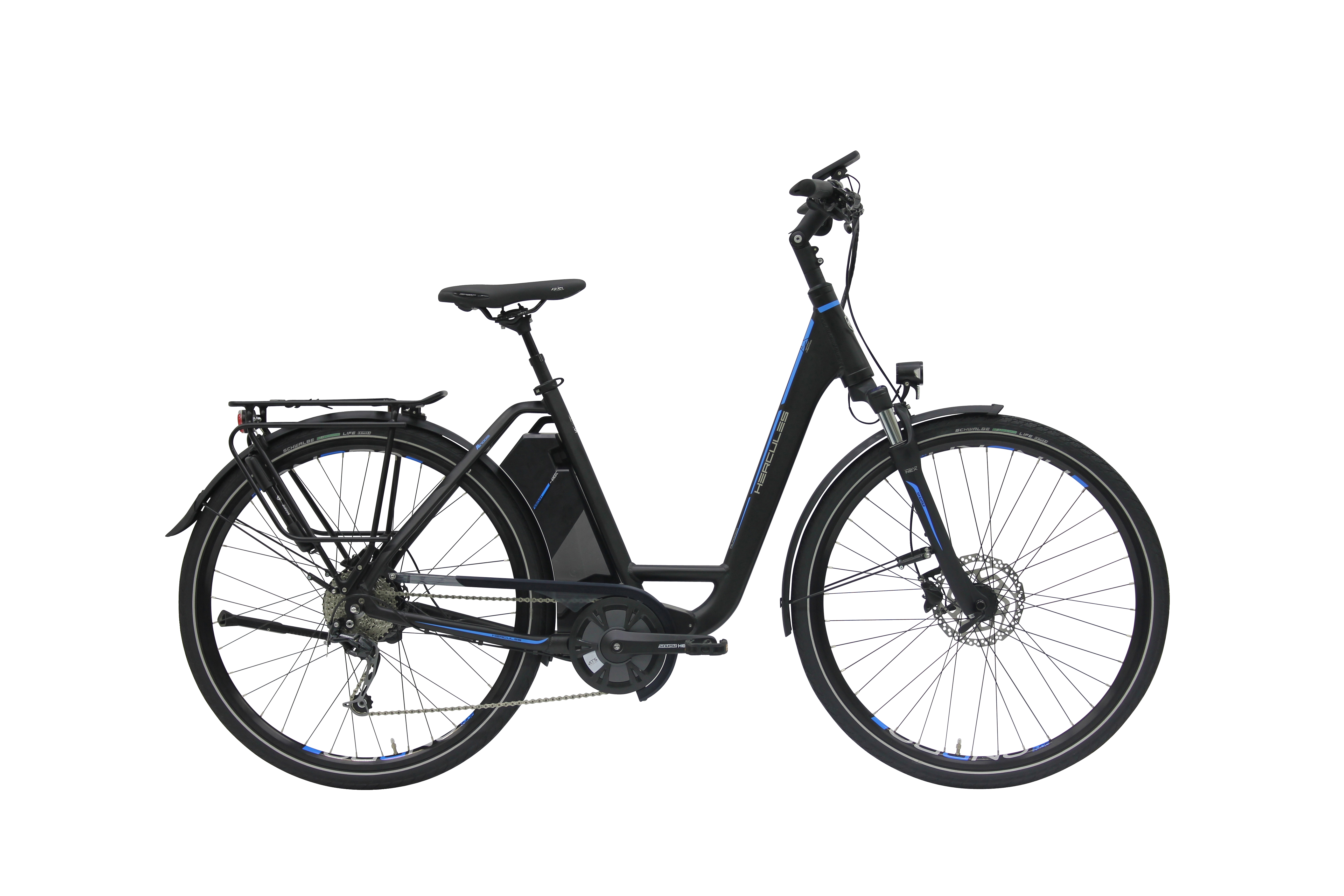 Hercules Alassio Sport 9 E-Bike ( Pedelec) 650 18 Ah Damenfahrrad 9 Gang Kettenschaltung schwarz matt BMZ