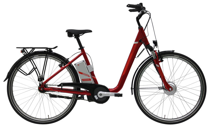 Pegasus Avanti E 7 Damen City-Pedlec 26" 7-Gang Rücktrittbremse 11,0 Ah Damenfahrrad 7 Gang Nabenschaltung mit Rücktritt rot SR Suntour