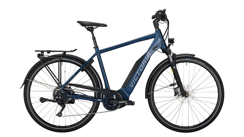 Victoria eTrekking 10.8  Trekking E-Bike 500Wh 10 Gang Deore, 500Wh, 85Nm Ah Herrenfahrrad 10 Gang Kettenschaltung blau matt Bosch