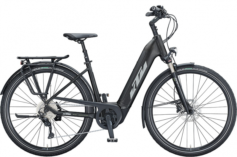 KTM Cento 10 28" City-/Trekking E-Bike 10-Gang Deore, 500Wh, CX 85Nm 13.4 Ah Damenfahrrad 10 Gang Kettenschaltung schwarz matt Bosch