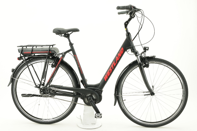 Westland Basic Plus E 7N Pedelec / E-Bike 400W 11 Ah Damenfahrrad 7 Gang Nabenschaltung schwarz matt Bosch